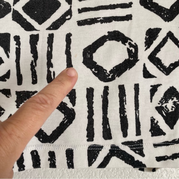 Vintage I'm a Smart Alec mudcloth tribal print crop top t-shirt, off white/black - Picture 12 of 12